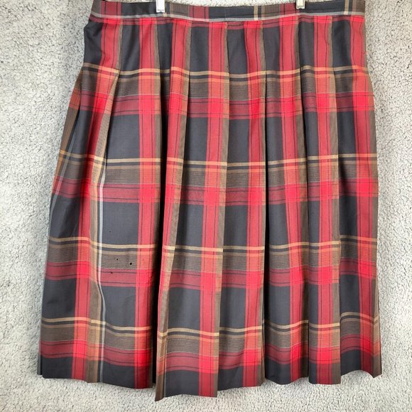 Pendleton Dresses & Skirts - Vintage Pendleton Womens 24W Plaid Tartan Wool Pleated Midi Preppy Skirt